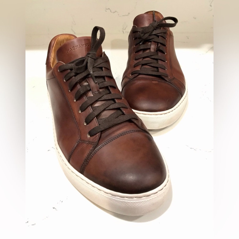 Magnanni Cuervo Brown Leather Sneaker Sz13. Used in good cond with normal wear